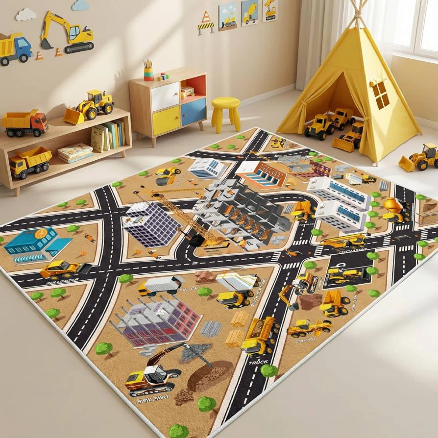🔥 Brand NEW – Rug Play Mat 5x7 Ft (Faux Wool, Non-Slip)