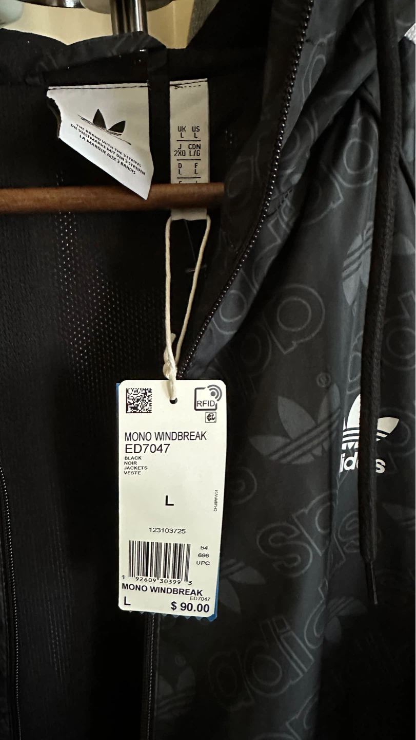 Adidas Mono Windbreaker Jacket L Black - photo 2
