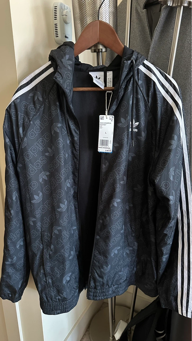 Adidas Mono Windbreaker Jacket L Black