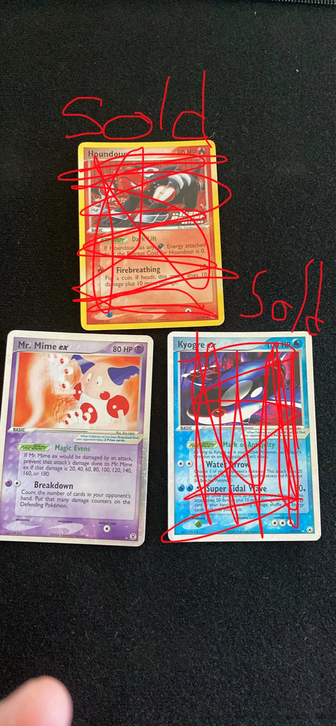 3 vintage Pokémon cards