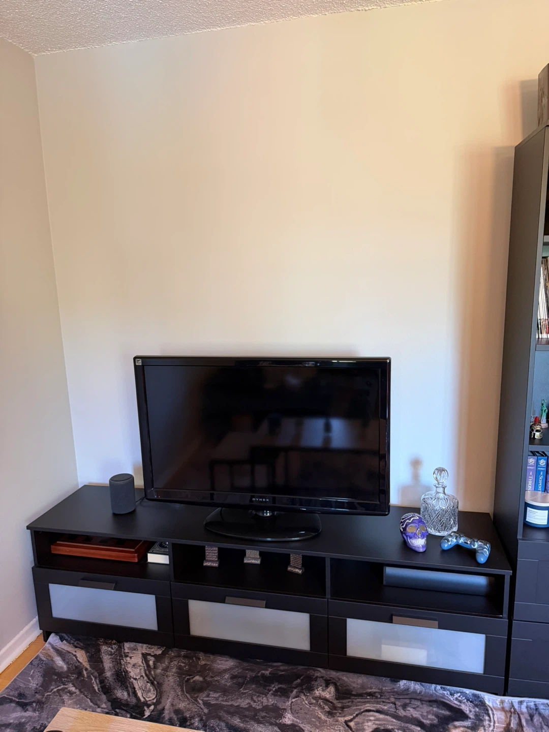 Black TV Stand and Matching Bookcase Set - photo 3