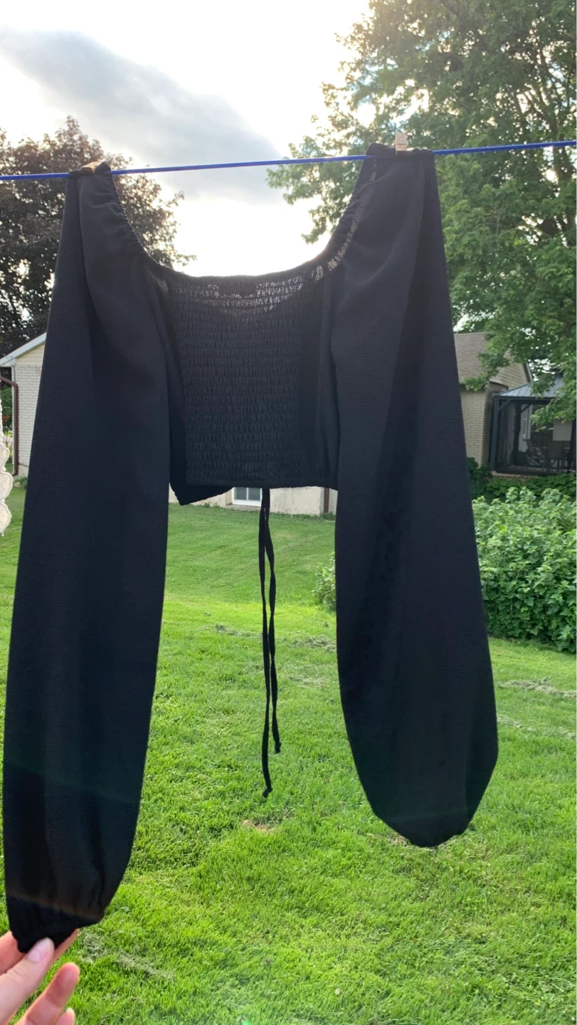 Ardene XS Black Smocked Crop Top - ⚽️ - photo 2
