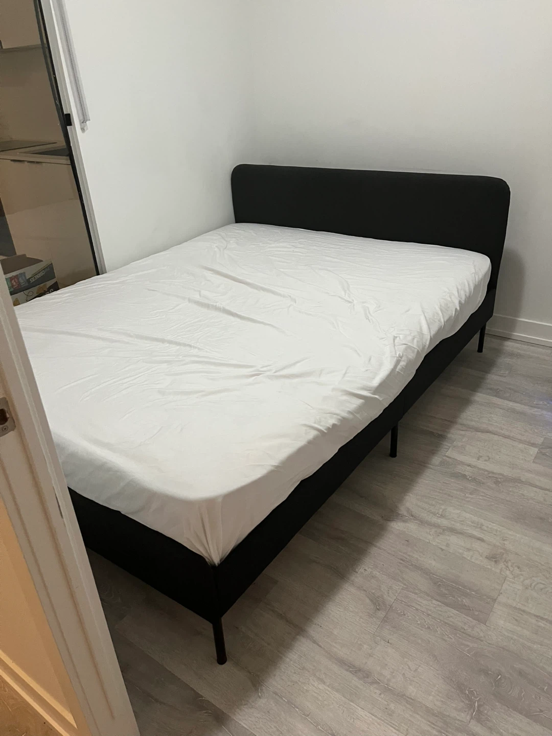 Queen bed frame and mattress