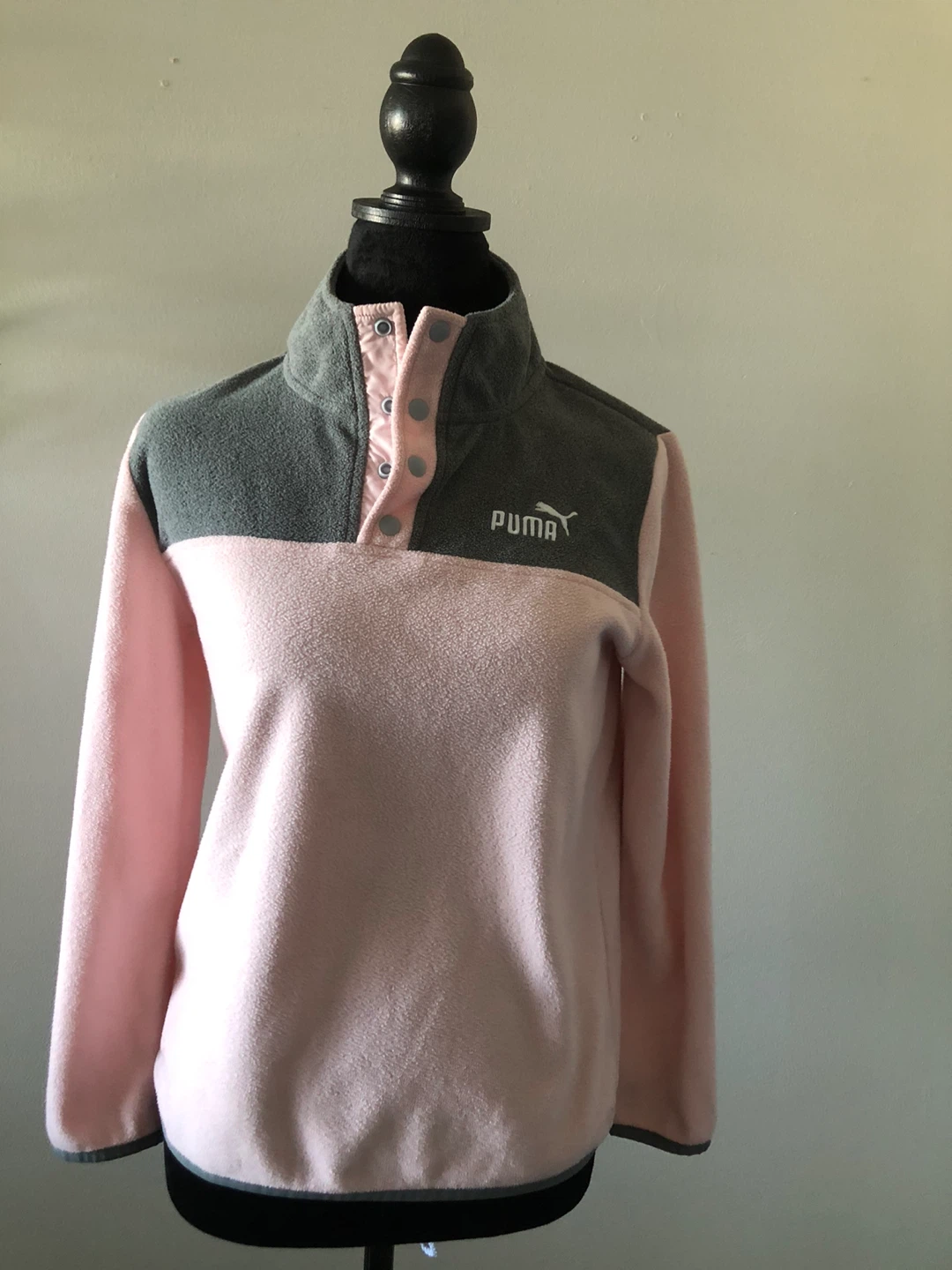 Puma Fleece Pullover - Pink/Grey