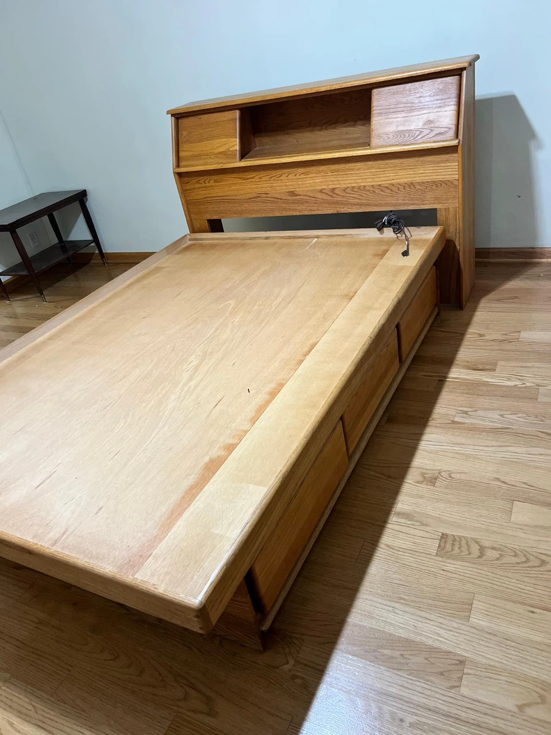 Wooden Twin Bed Frame with Headboard and Storage Drawers - photo 4
