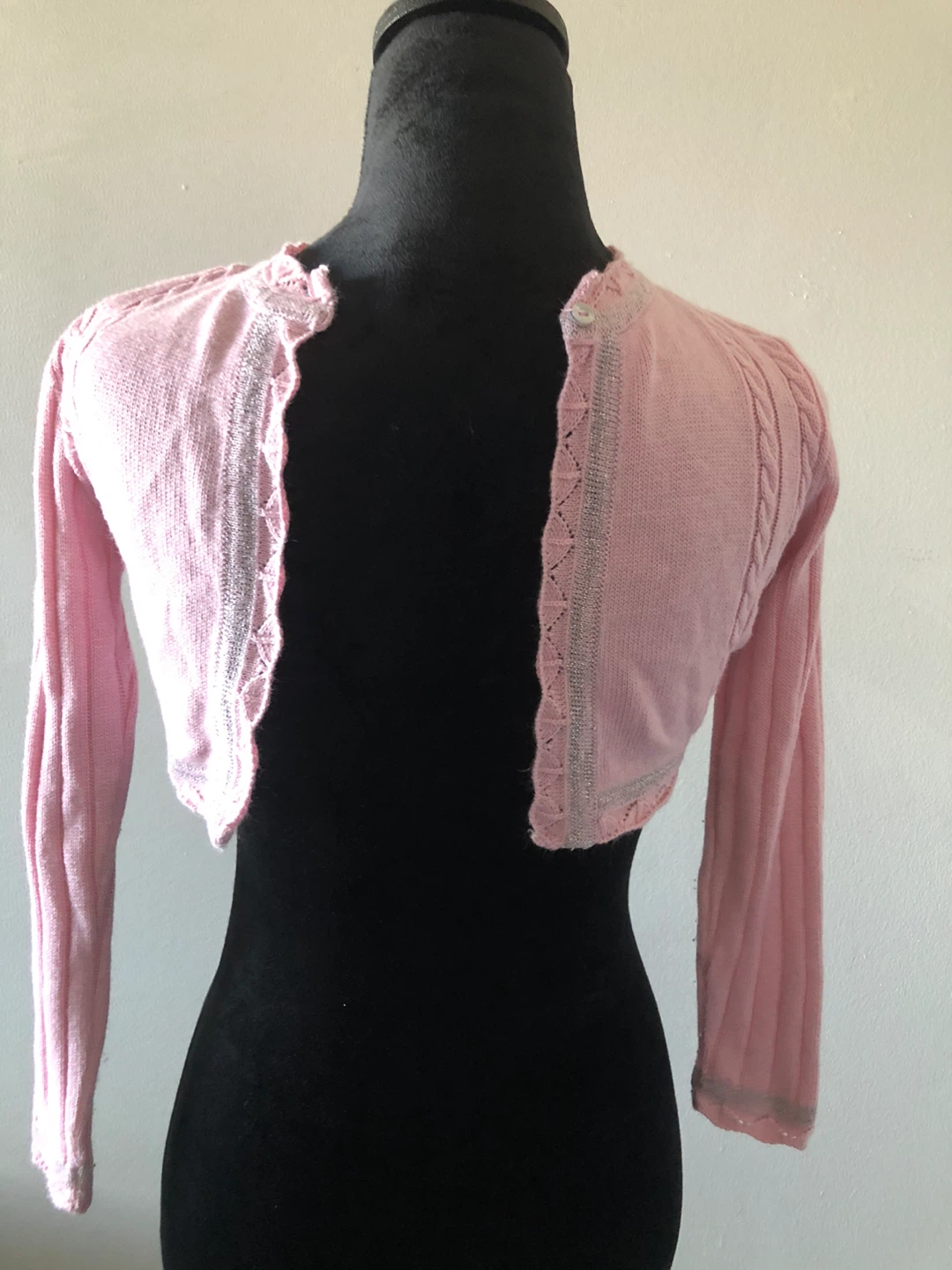 Pink knit bolero shrug