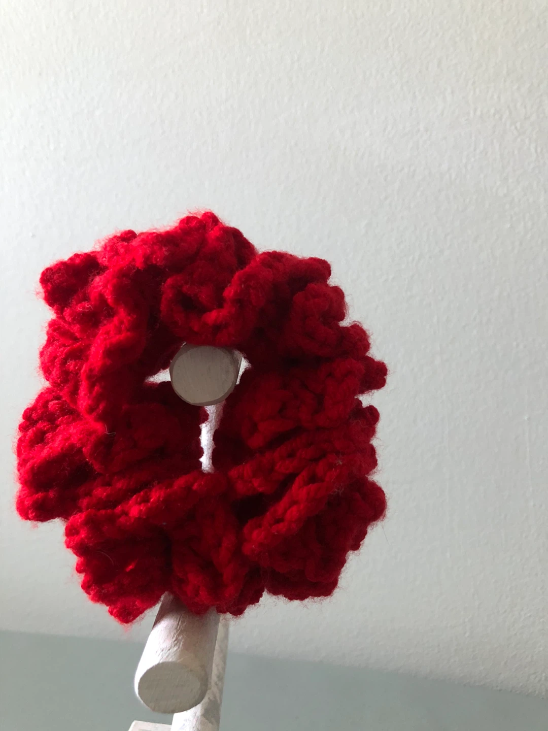 Handmade Red Crochet Scrunchie