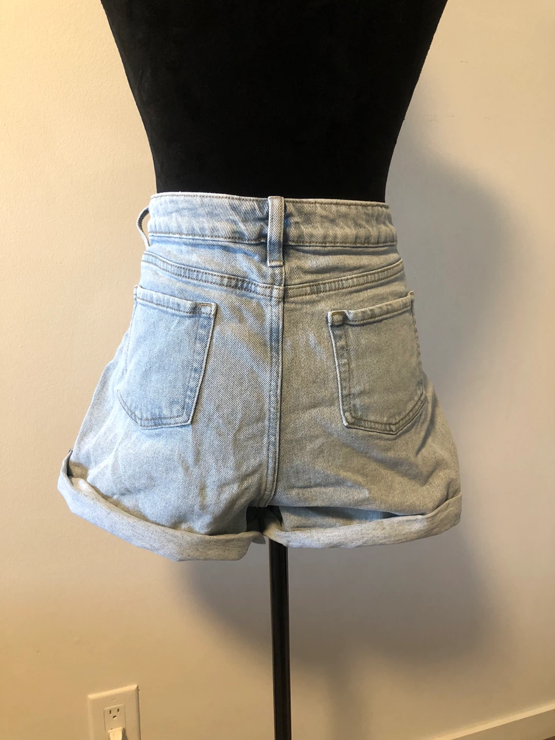 Light Wash Denim Shorts - photo 3