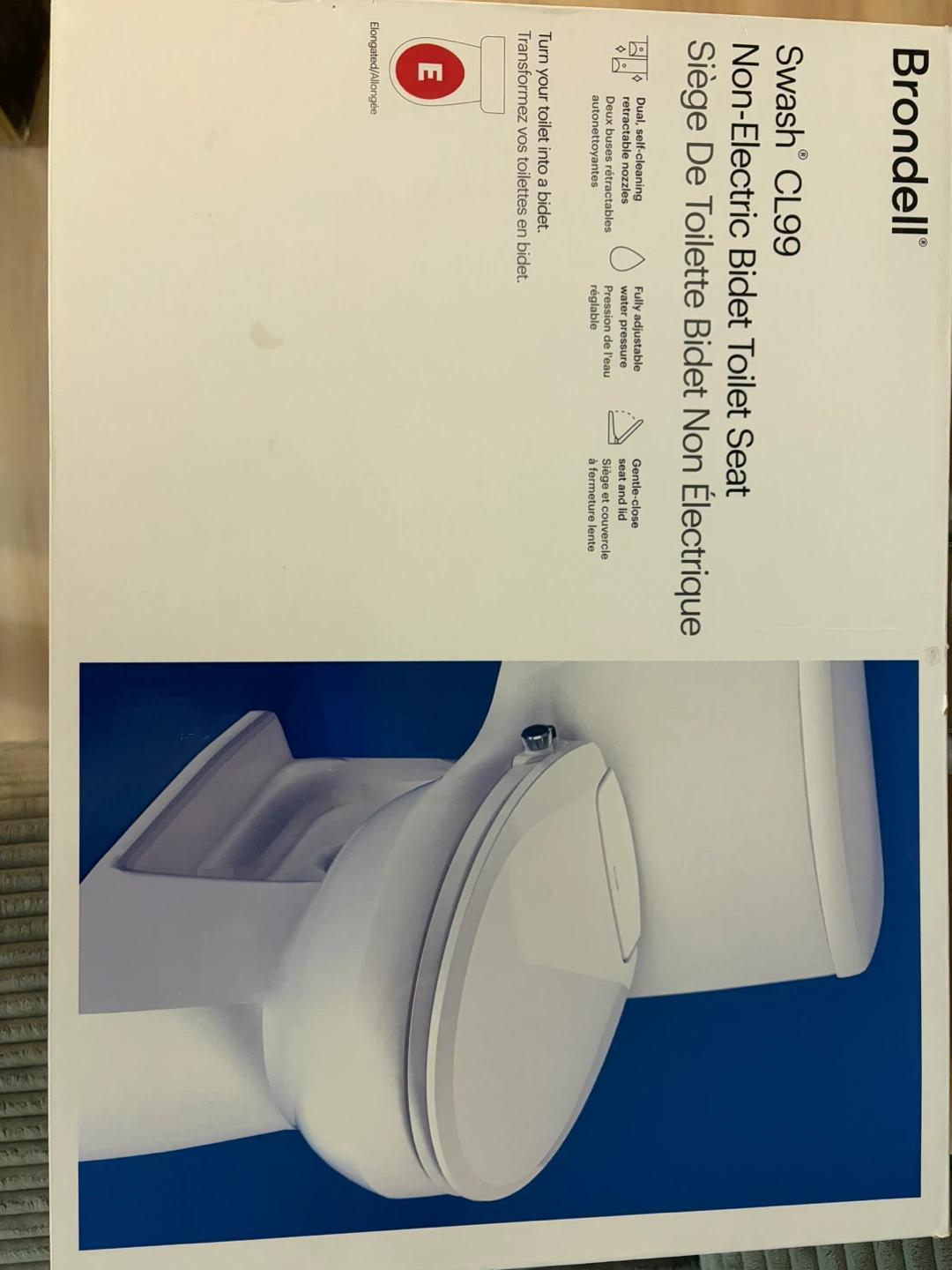 OPEN BOX Brondell Swash CL99 Non-Electric Bidet Toilet Seat