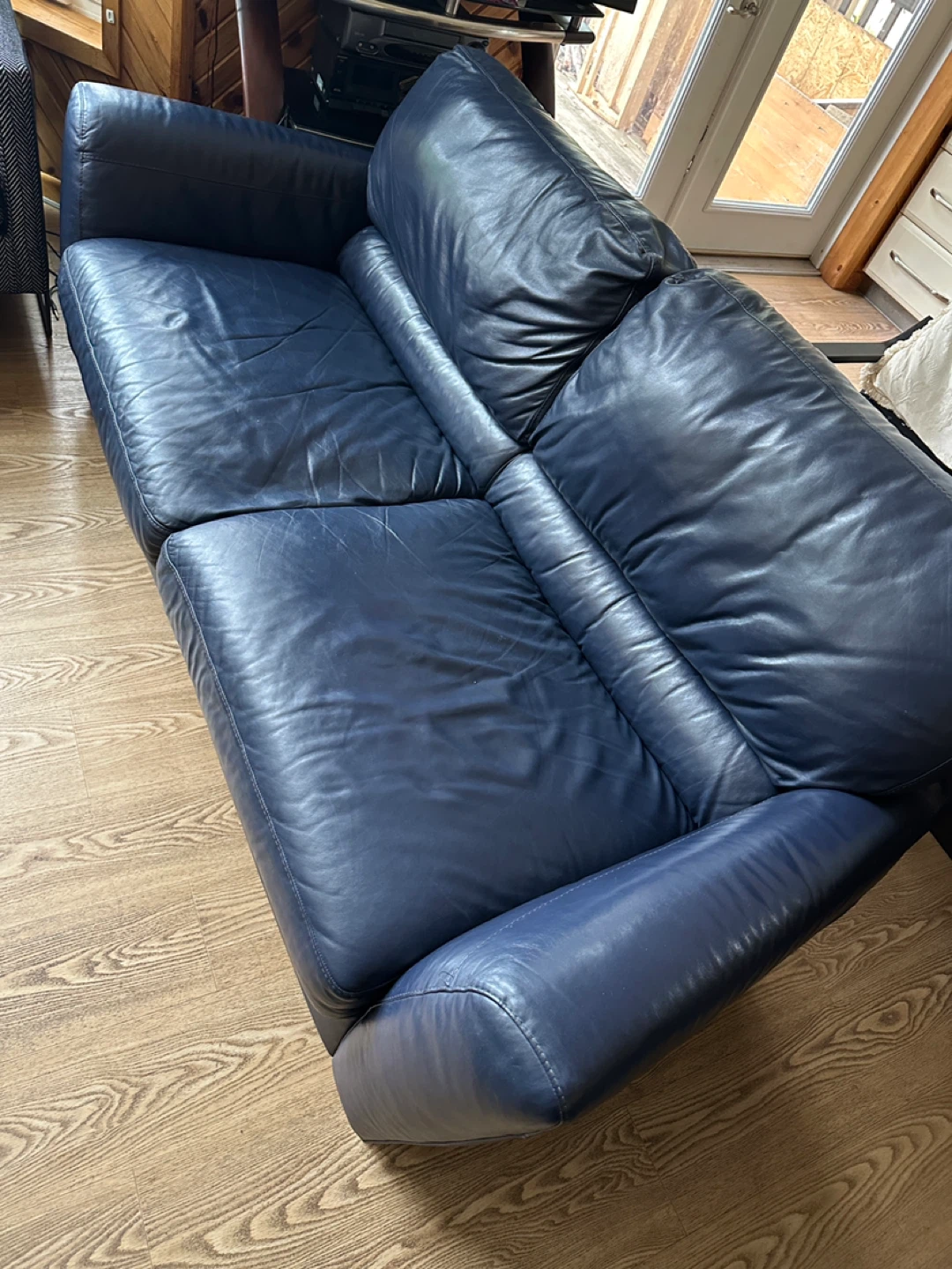 Natuzzi Editions Blue Leather Sofa (CAN DELIVER) - photo 4