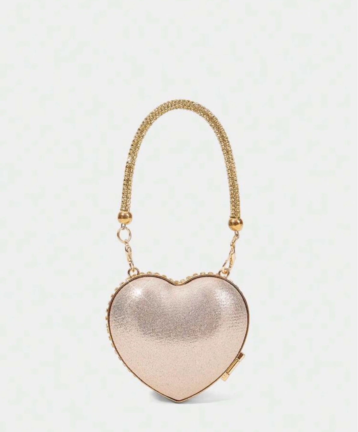 Heart-shaped clutch purse with rhinestones - photo 2