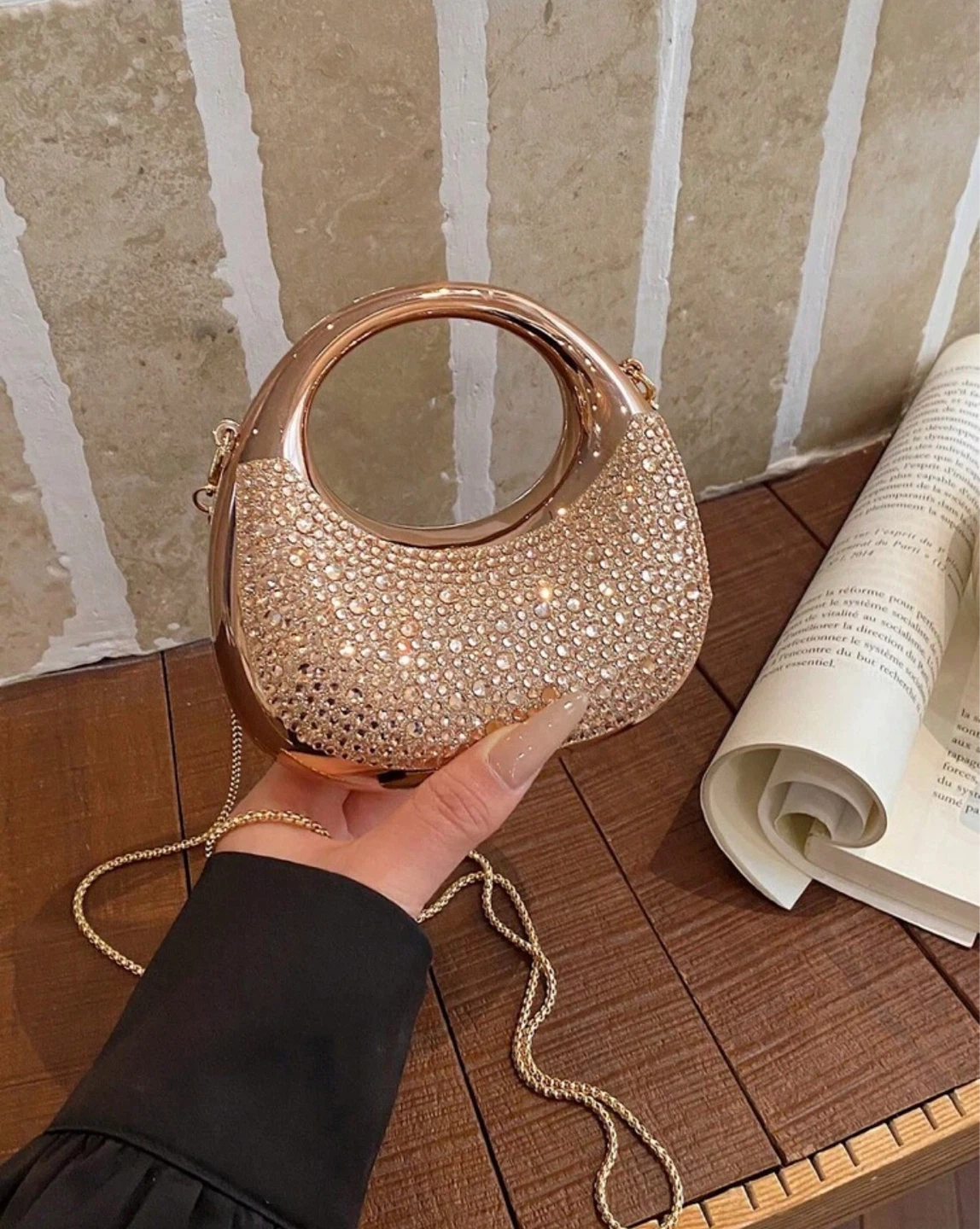 Sparkly Gold Evening Clutch Bag - photo 4