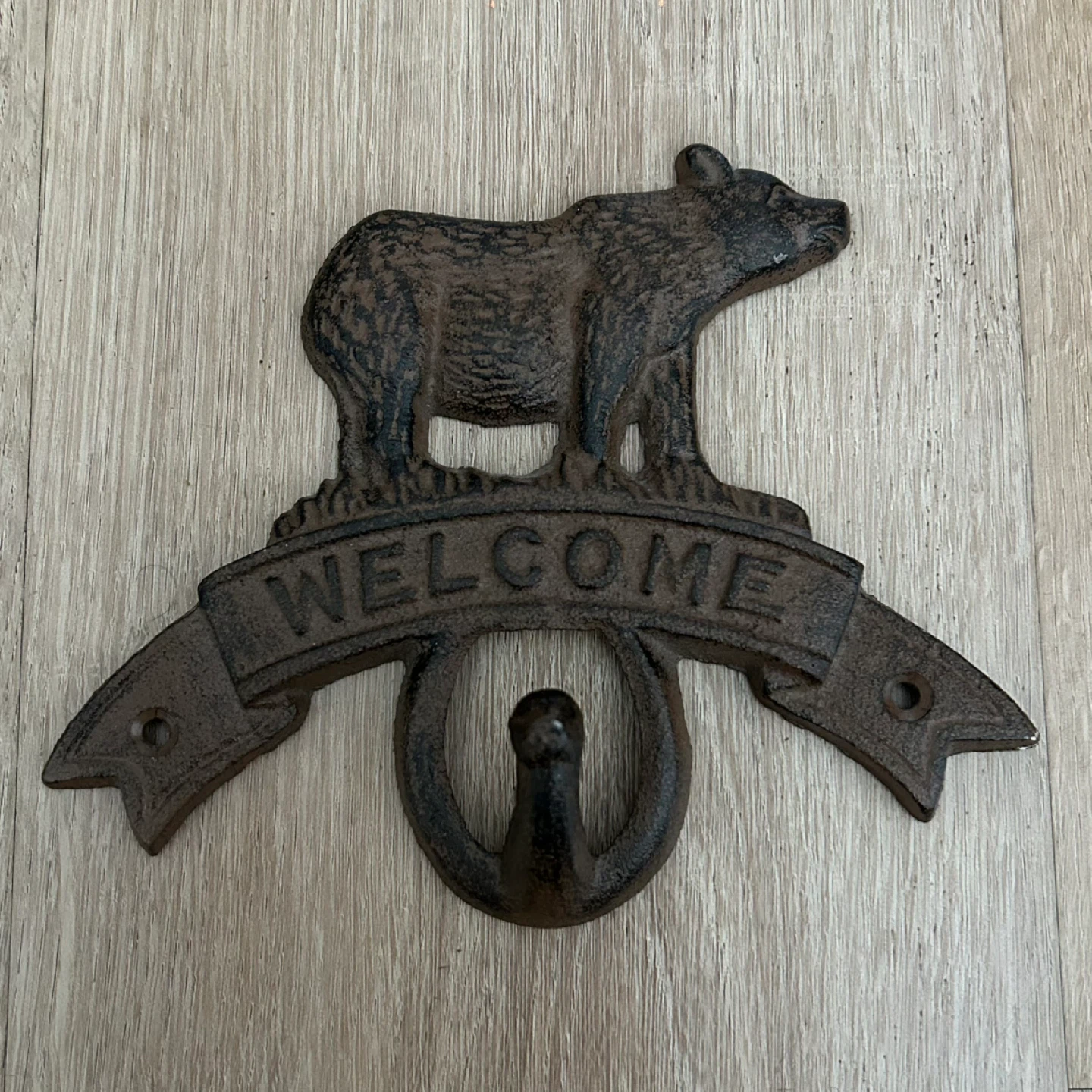 ⚽ Cast Iron Bear “Welcome” Wall Hook