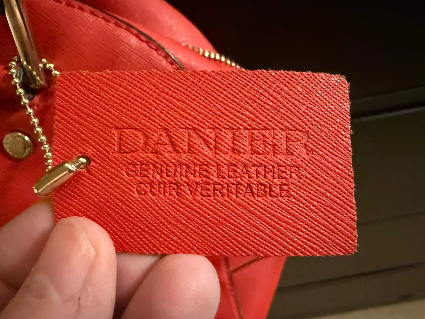 Red/Burnt Orange Genuine Leather Satchel Purse