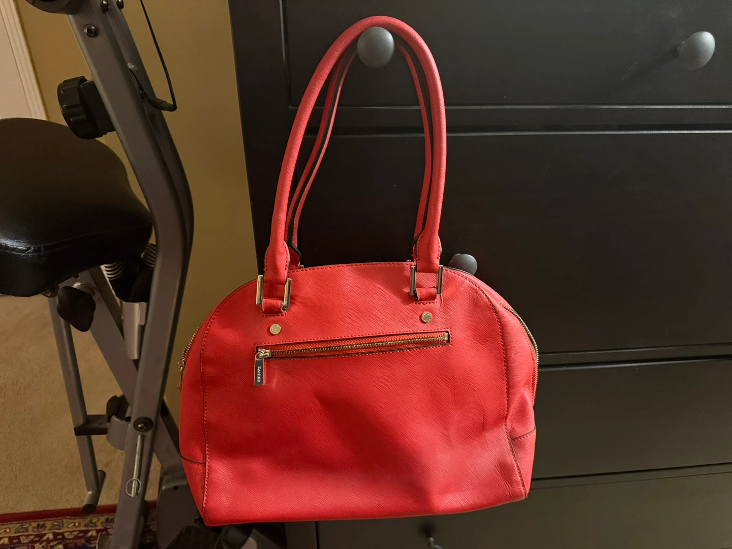 Red/Burnt Orange Genuine Leather Satchel Purse - photo 2