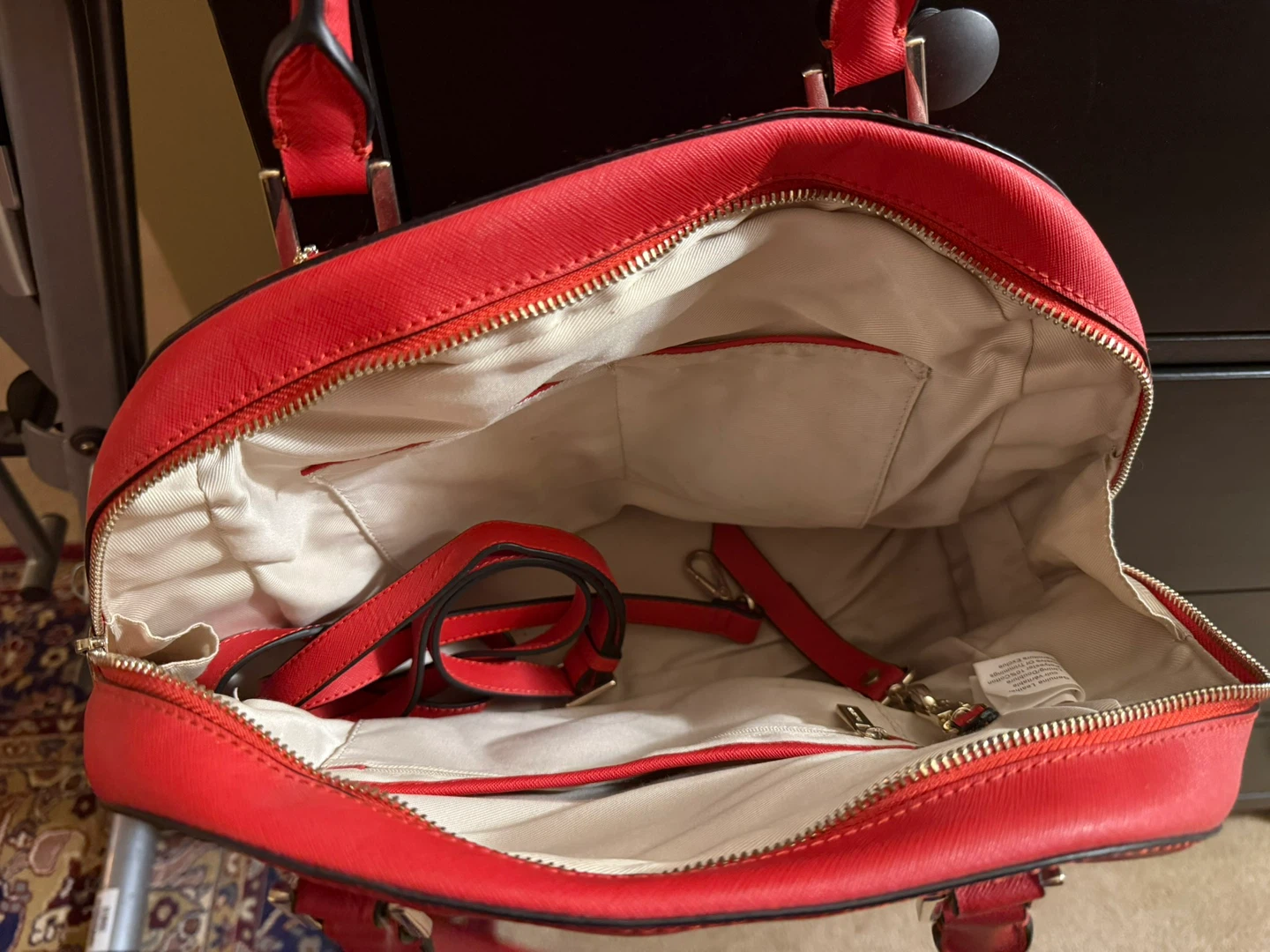 Red/Burnt Orange Genuine Leather Satchel Purse - photo 4
