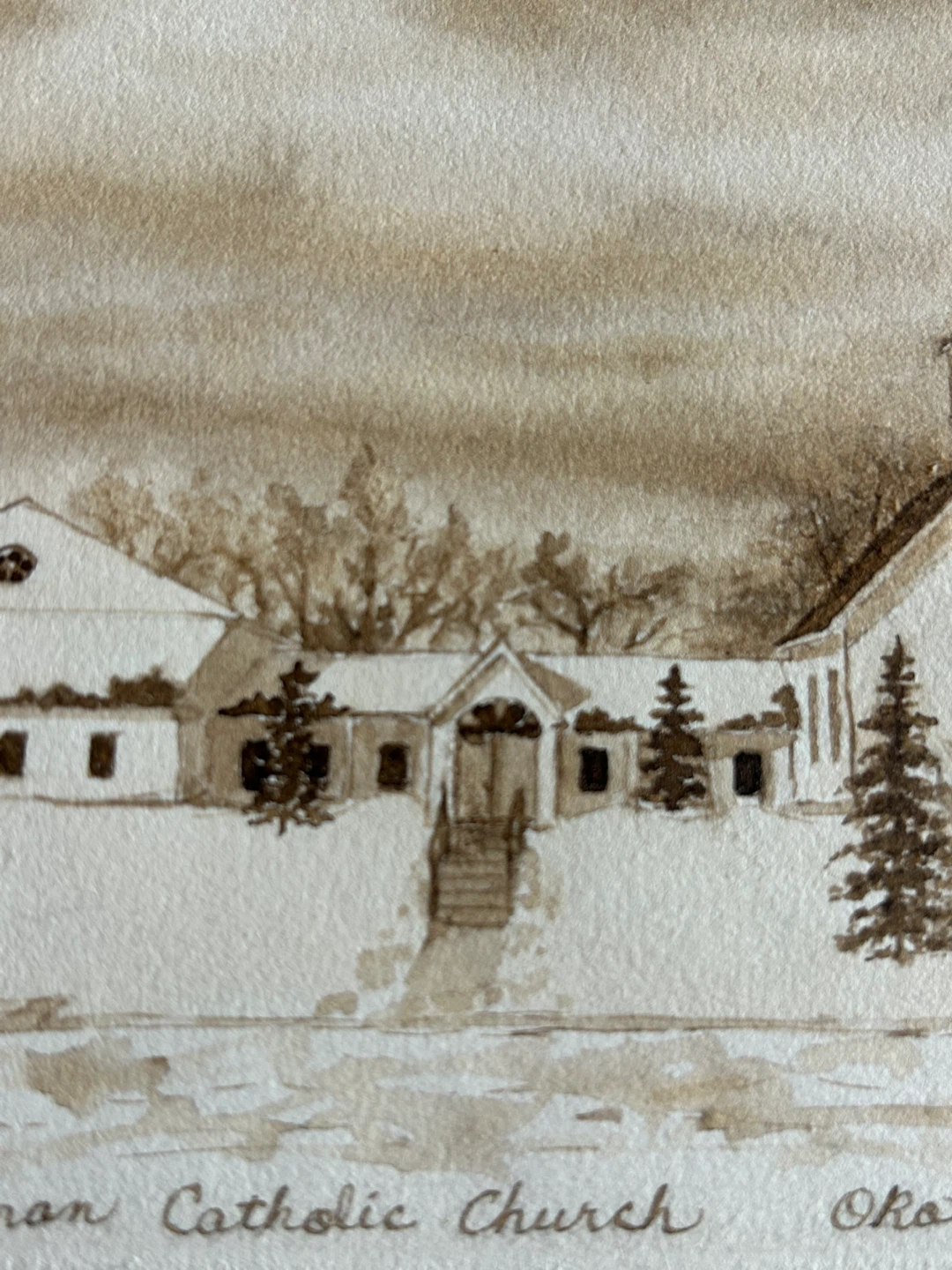 ⚽ Original Painting  Church, Okotoks Alberta - photo 5
