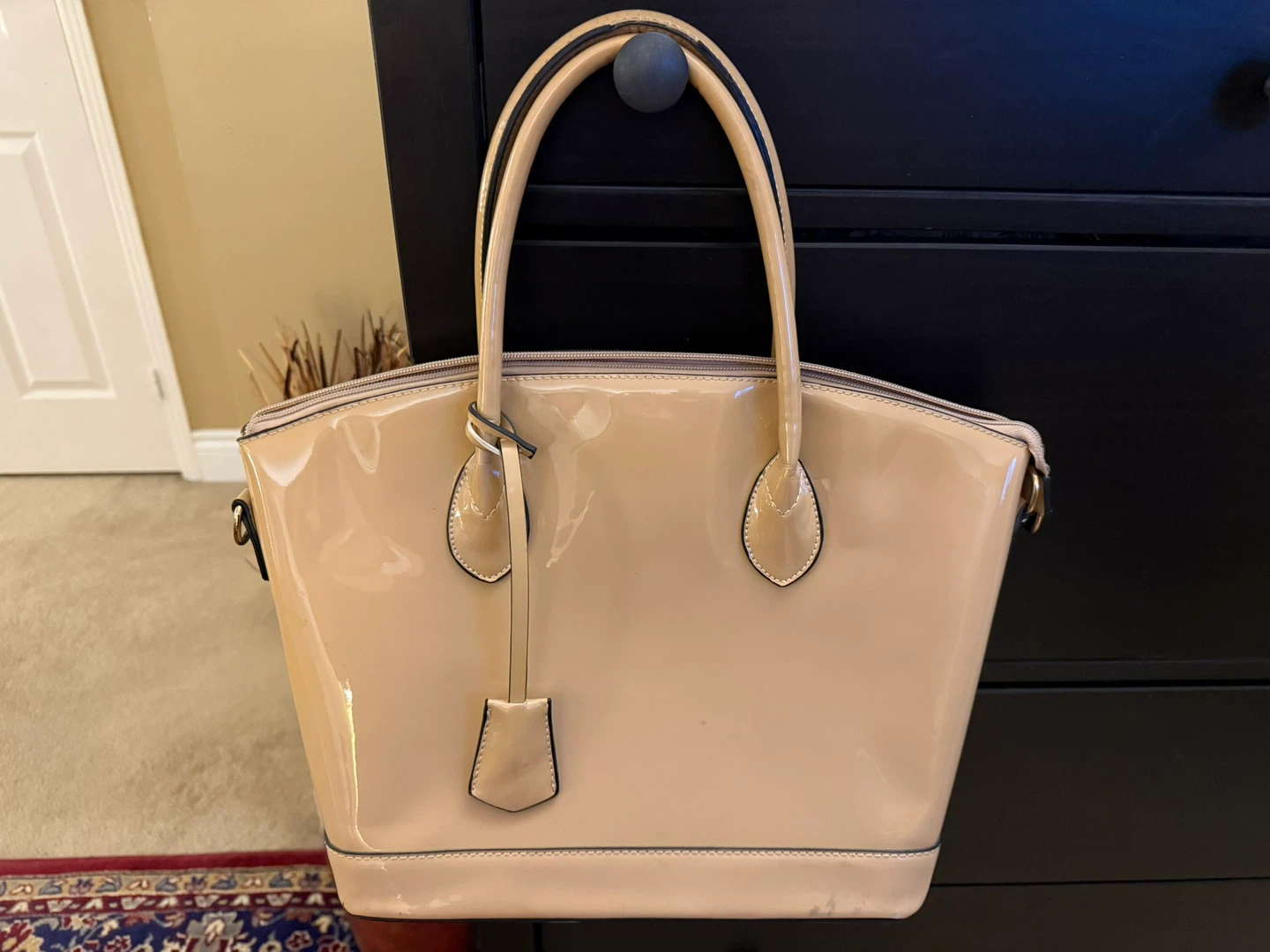 Beige Patent Leather Handbag - photo 2
