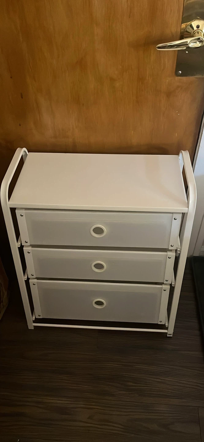 3-Drawer White Storage Unit