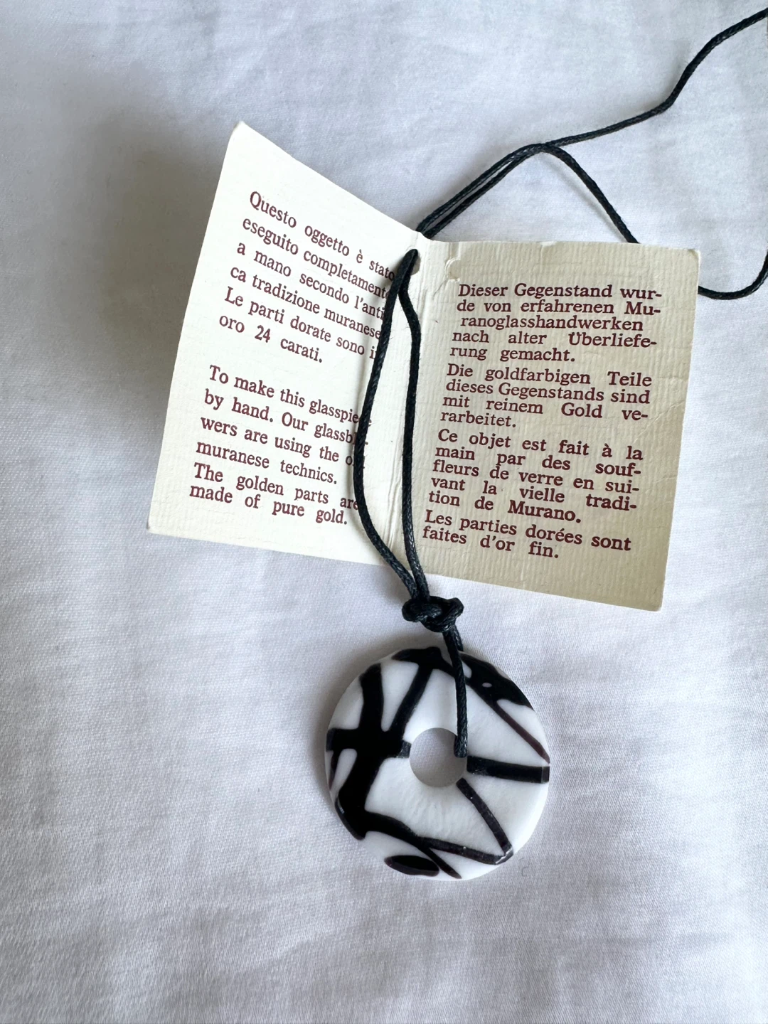 ⚽️ 🆕 Handmade Tommasi Murano Glass Pendant Necklace
