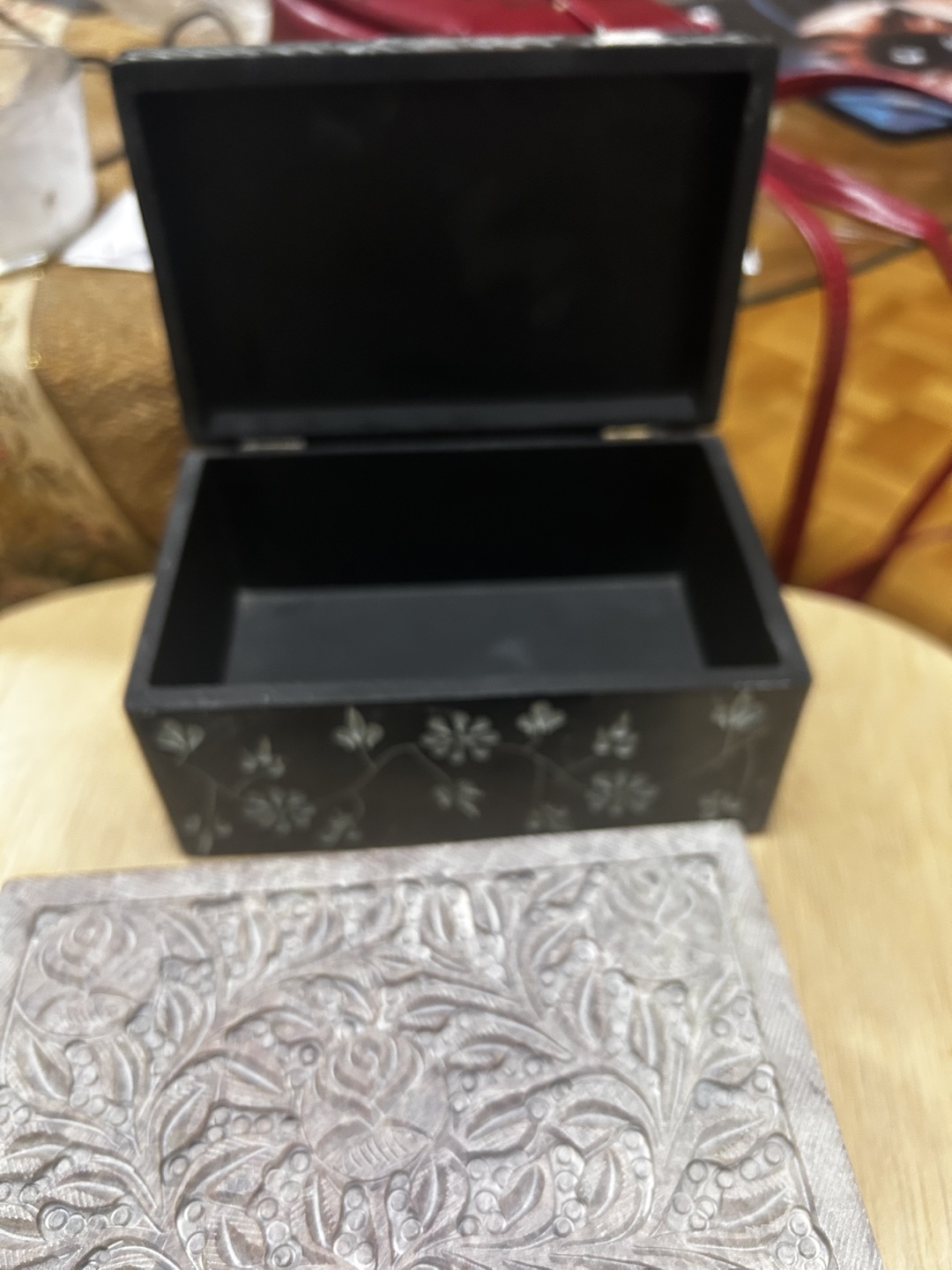 Carved Stone and Decorative Hinged Box