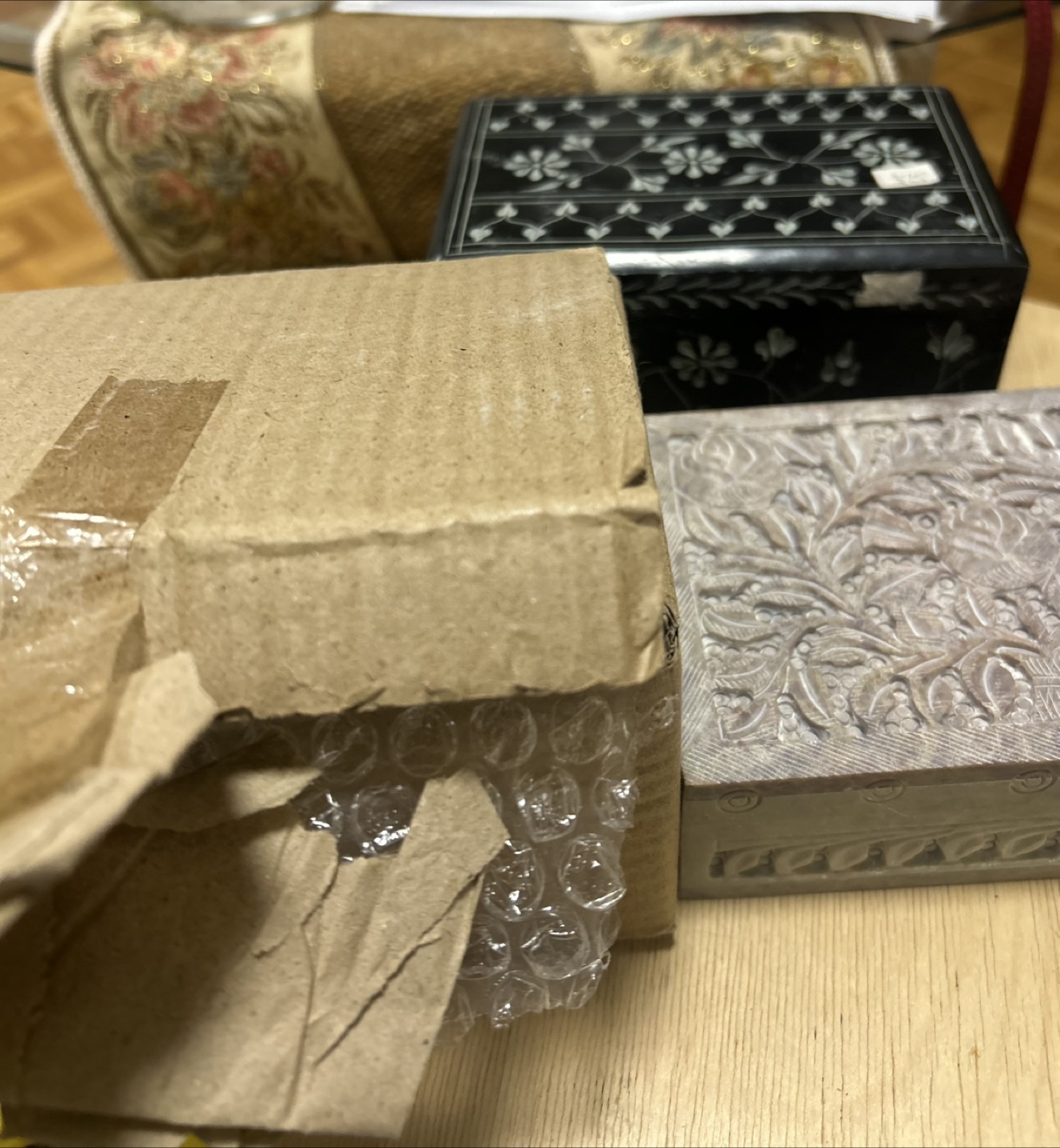 Carved Stone and Decorative Hinged Box - photo 3