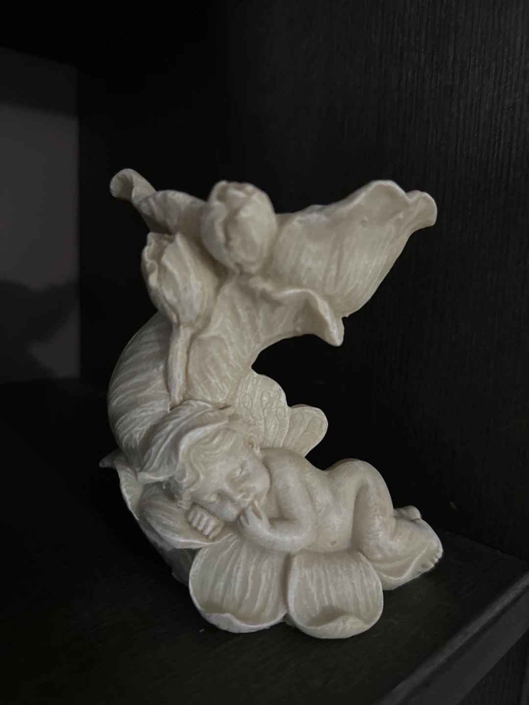Vintage Bisque Sleeping Cherub Angel Taper Candle Holder - photo 4