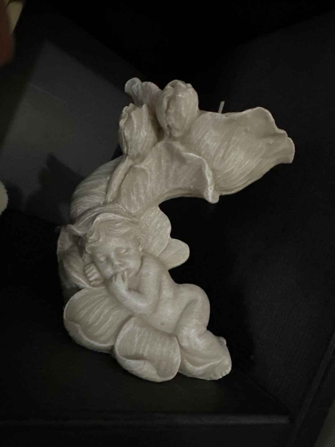 Vintage Bisque Sleeping Cherub Angel Taper Candle Holder - photo 5