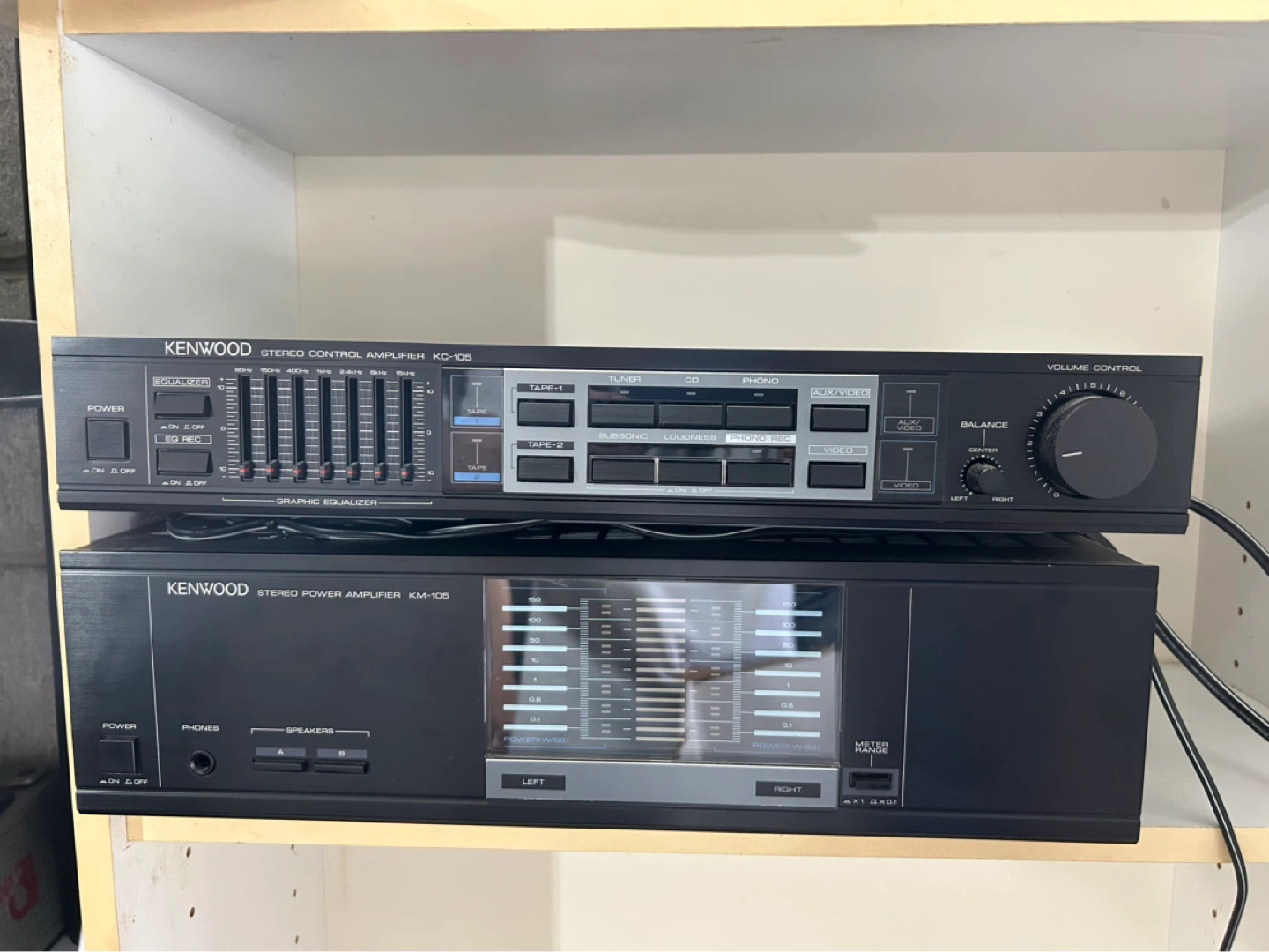 Kenwood Stereo Control Amplifier KC-105 & Power Amplifier KM-105