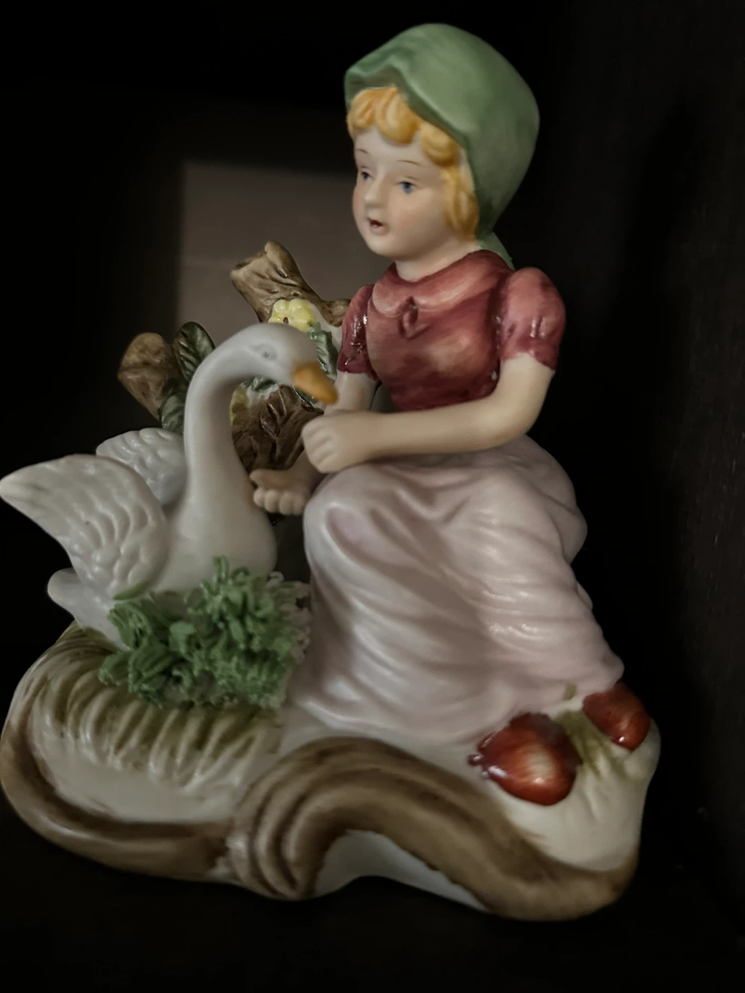 Vintage China Goose Girl Figurine: OnlyGeese1980s