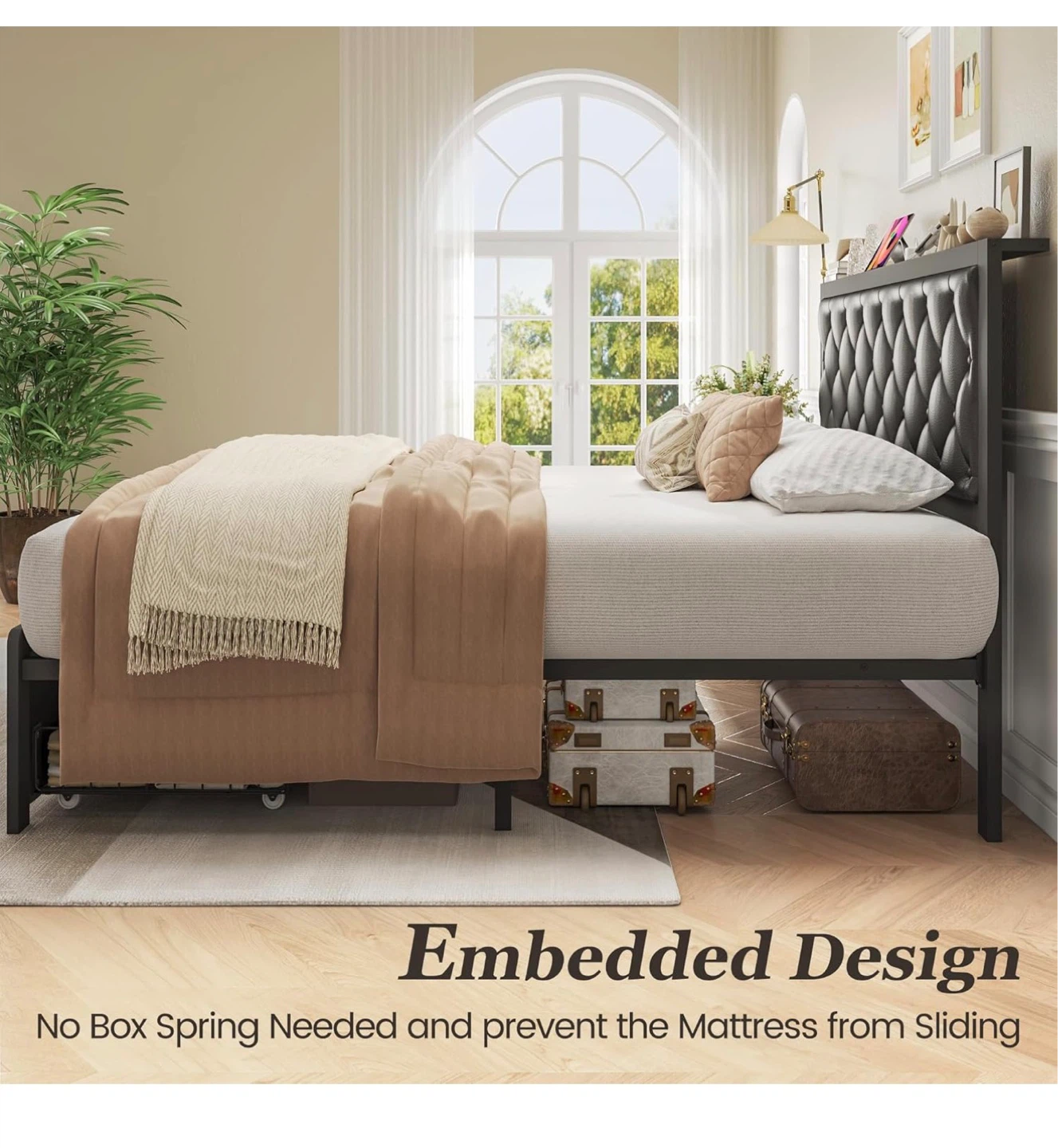 Queen Size Bed Frame with Storage Drawers - photo 3