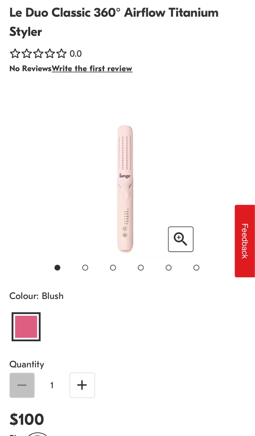 Lange Le Duo Classic 360° Airflow Titanium Styler - Blush