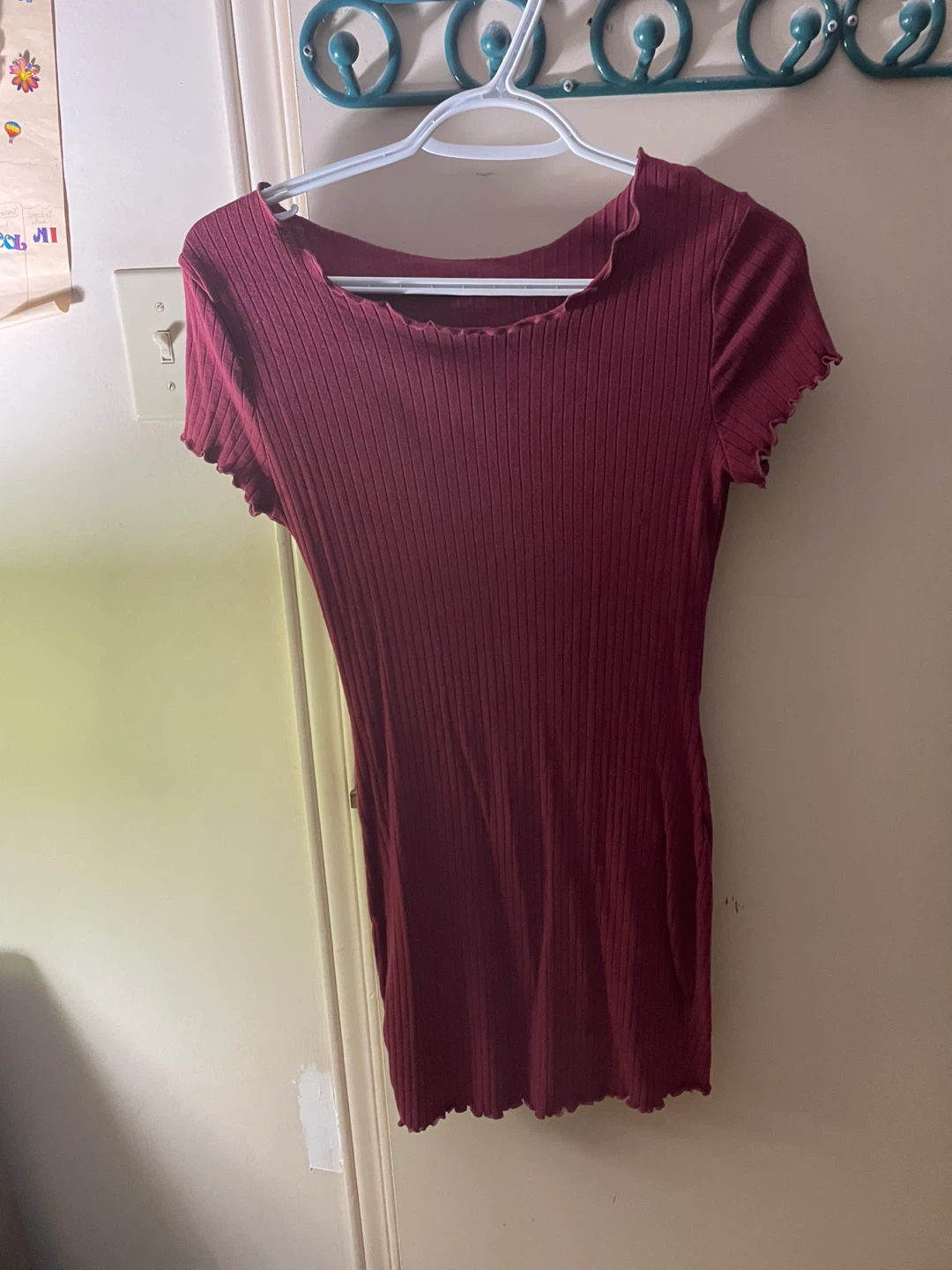 Ribbed Lettuce Trim T-Shirt Dresses - photo 2
