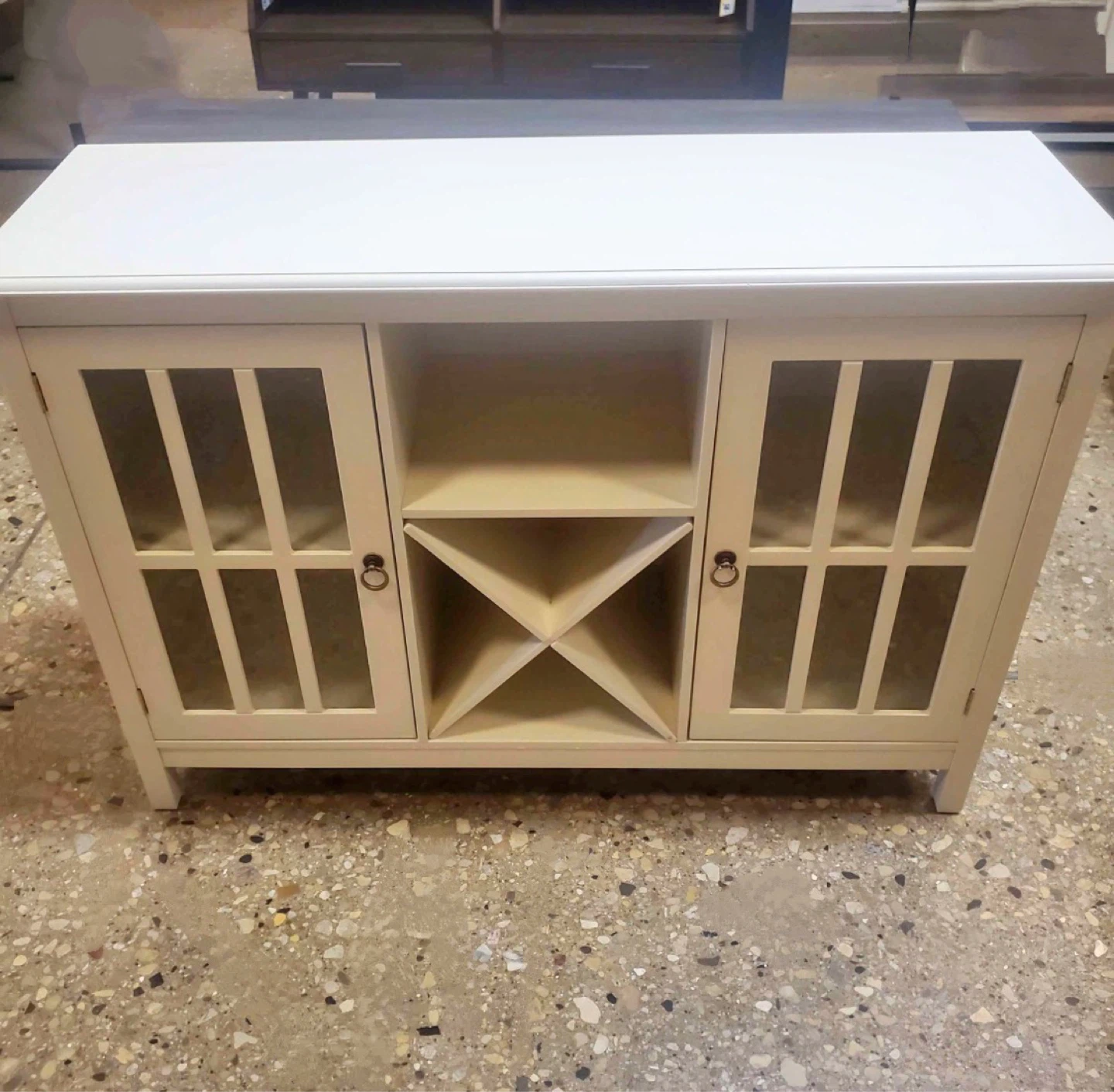 New Antique White Storage Buffet Wine Cabinet - photo 4
