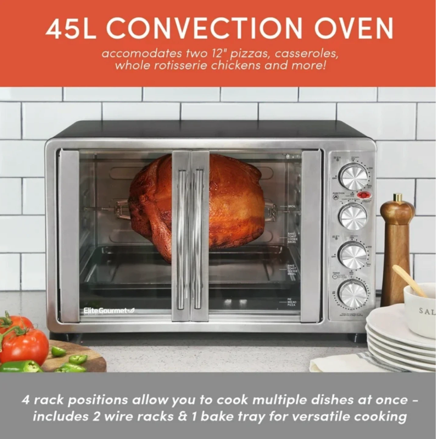 Elite Gourmet 45L French Door Convection Oven - photo 2