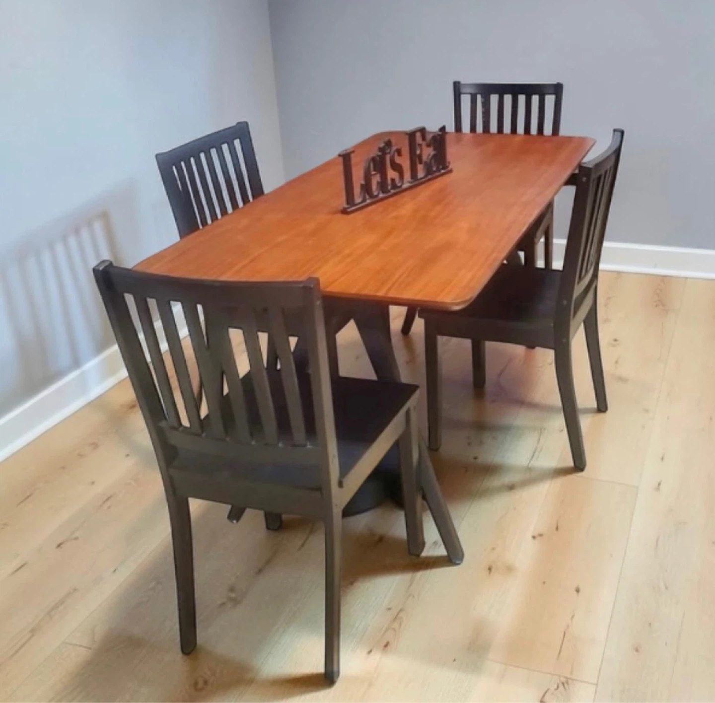 New 5 Piece Black and Brown Modern Dining Set