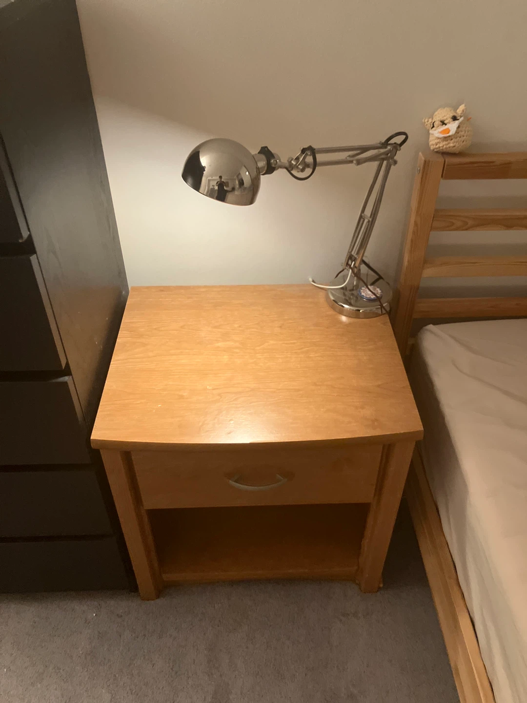 Wooden Nightstand with Drawer