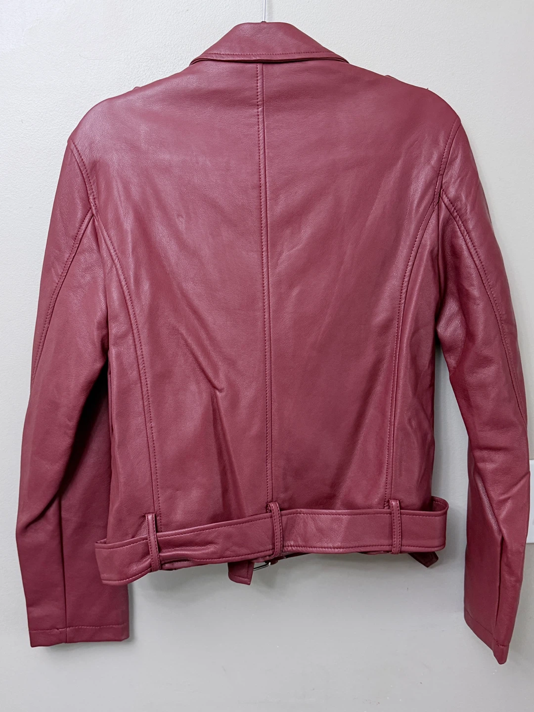 Forever 21 Burgundy Faux Leather Moto Jacket M - photo 3