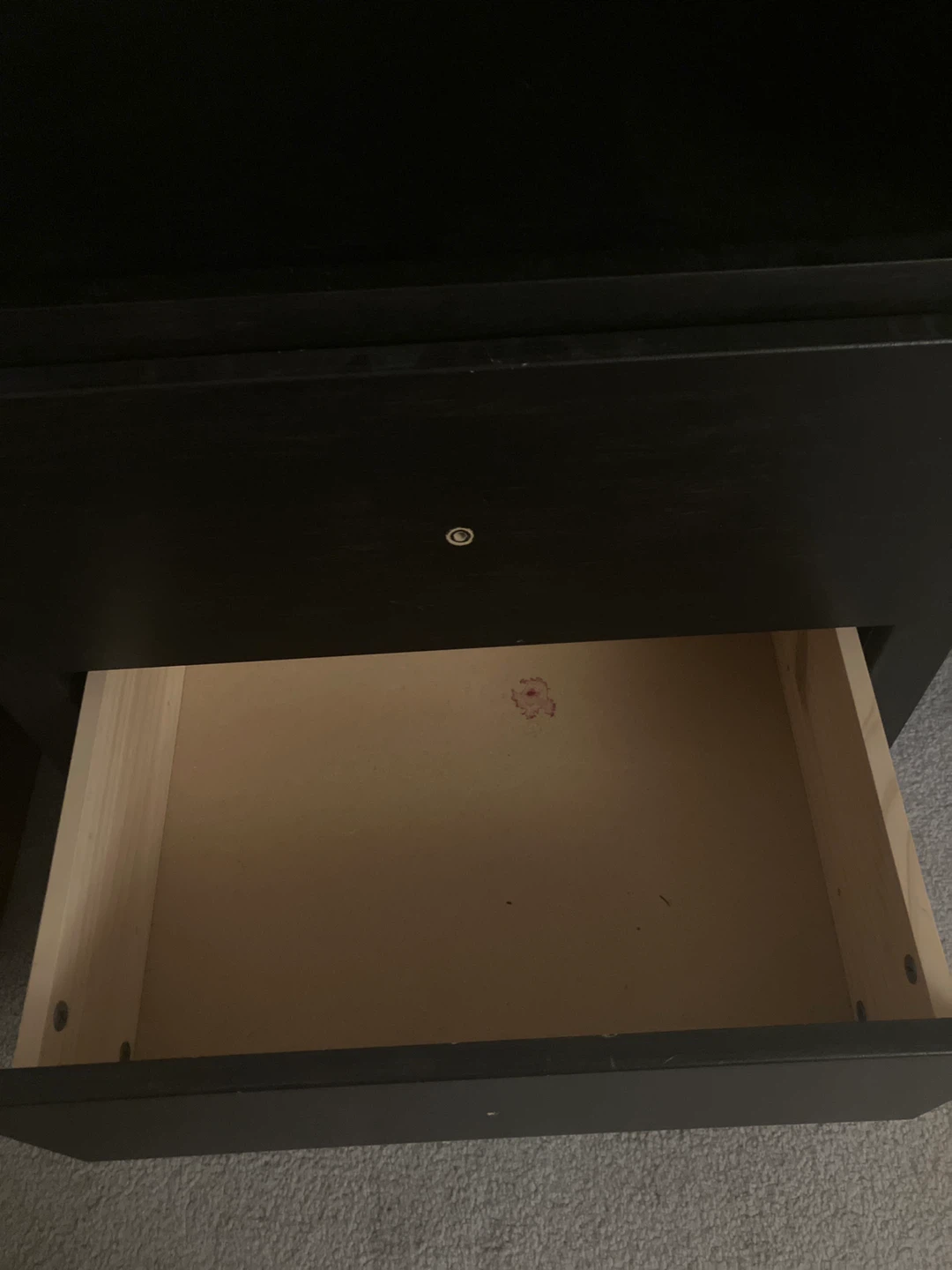 Black nightstand with two drawers - photo 4