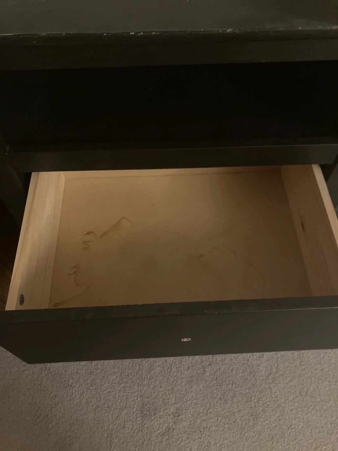 Black nightstand with two drawers - photo 3