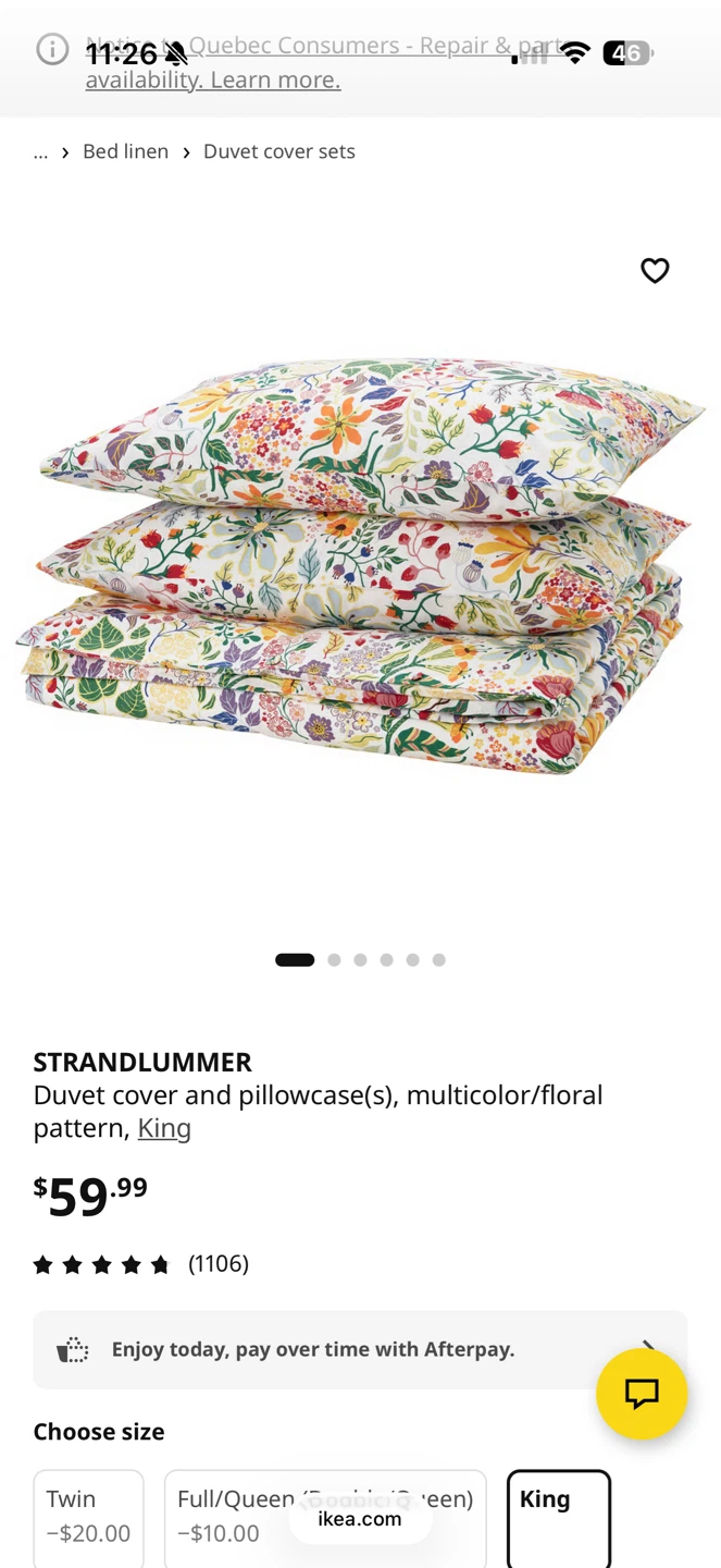 IKEA STRANDLUMMER Duvet Cover and Pillowcase(s) - King Size - photo 3