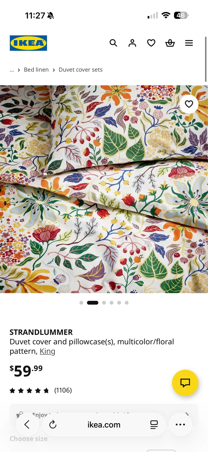 IKEA STRANDLUMMER Duvet Cover and Pillowcase(s) - King Size - photo 2