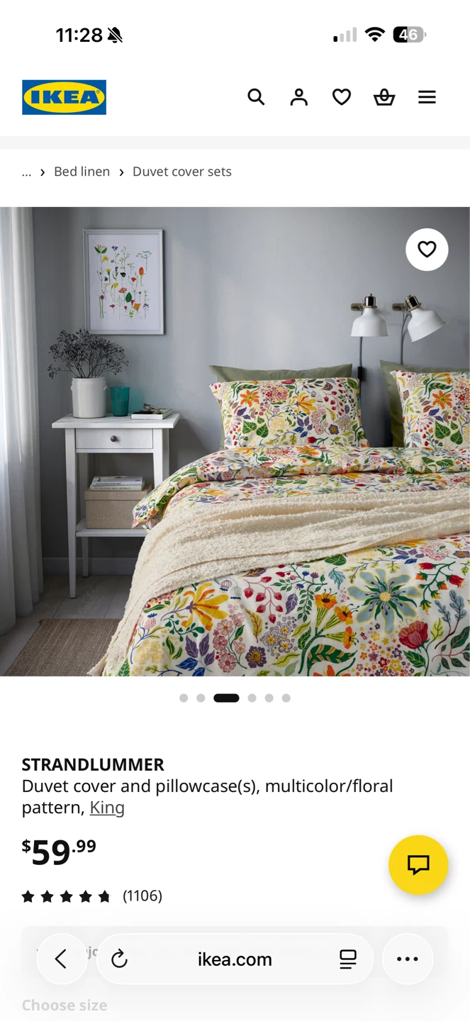 IKEA STRANDLUMMER Duvet Cover and Pillowcase(s) - King Size