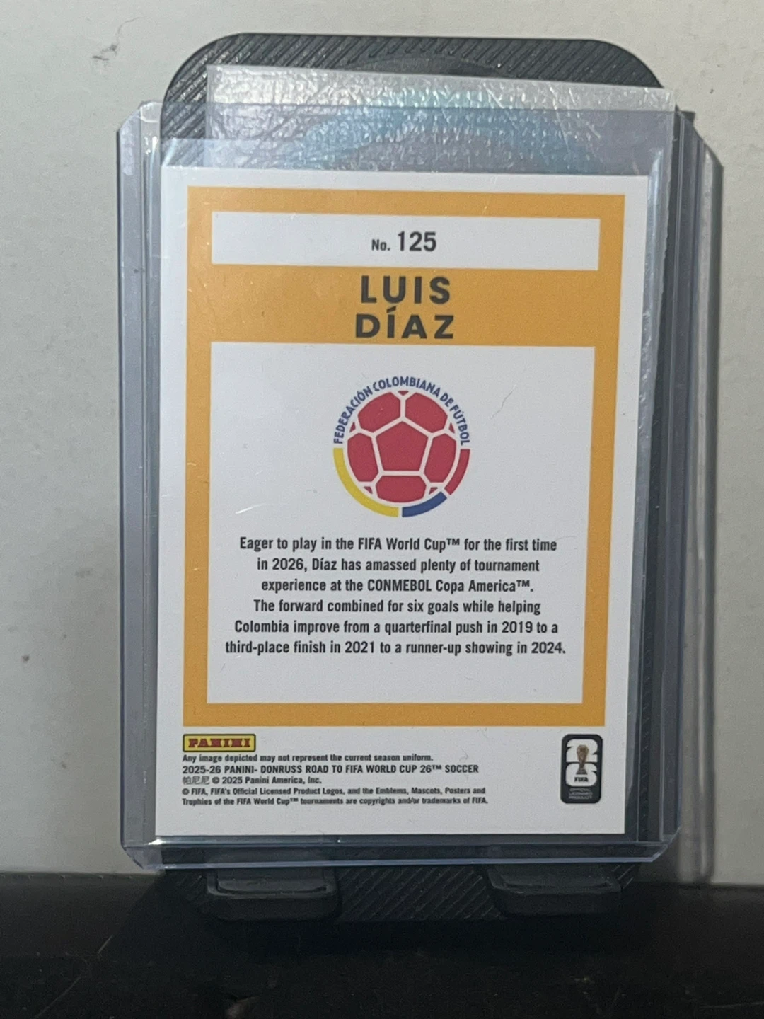 ⚽ Panini Donruss Road to World Cup Luis Diaz Soccer Card #125 - photo 2