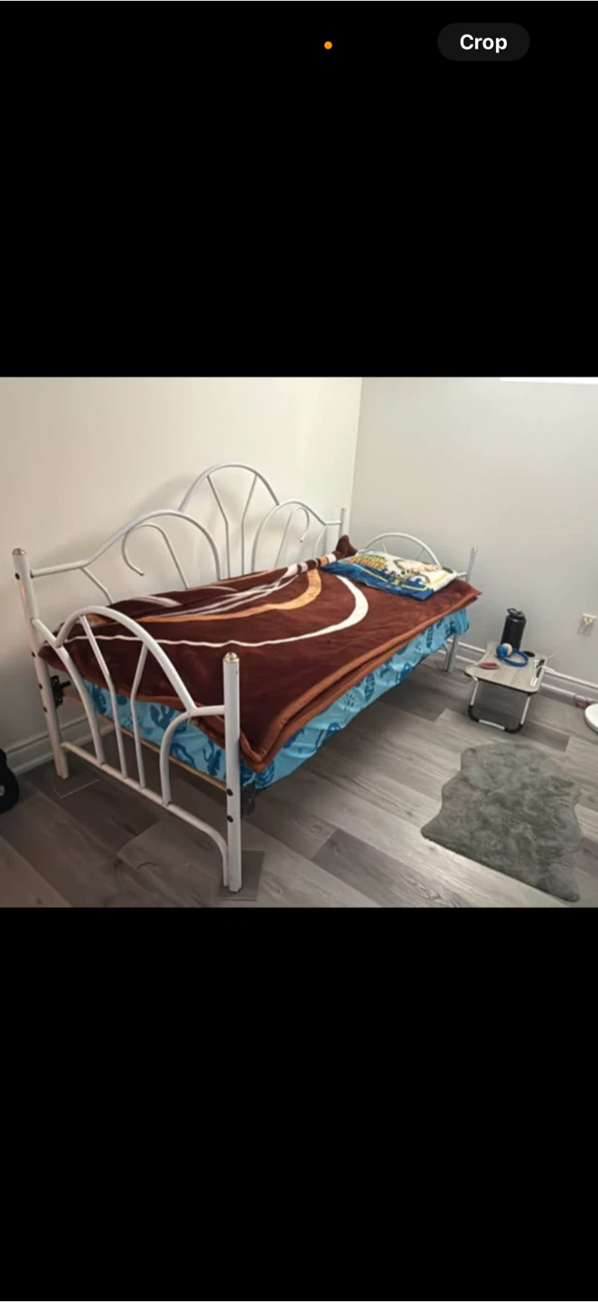 White Metal Twin Bed Frame