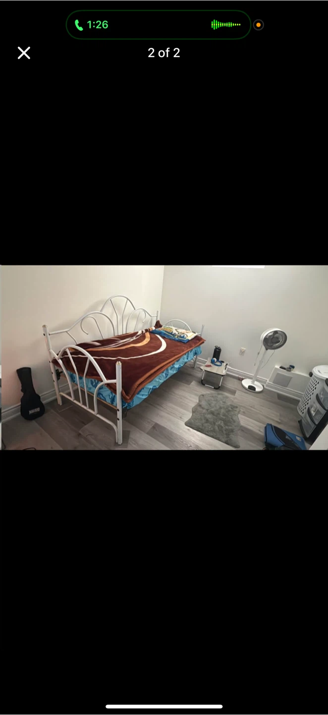 White Metal Twin Bed Frame - photo 2
