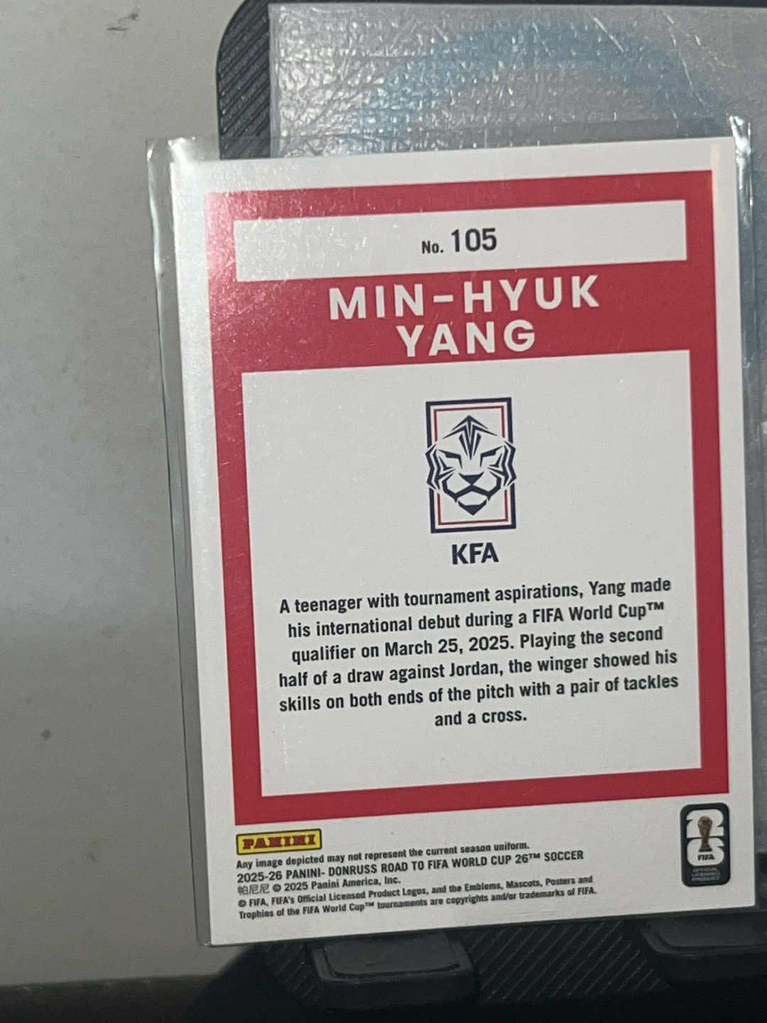 Min-Hyuk Yang Korea Republic Soccer Card #105⚽️ - photo 2