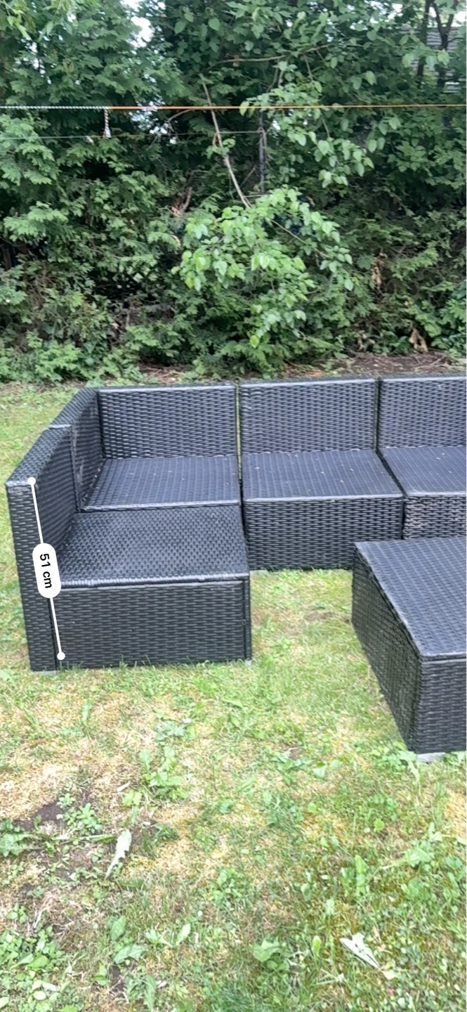 Brown Rattan Outdoor Sectional Sofa with Coffee Table - photo 3