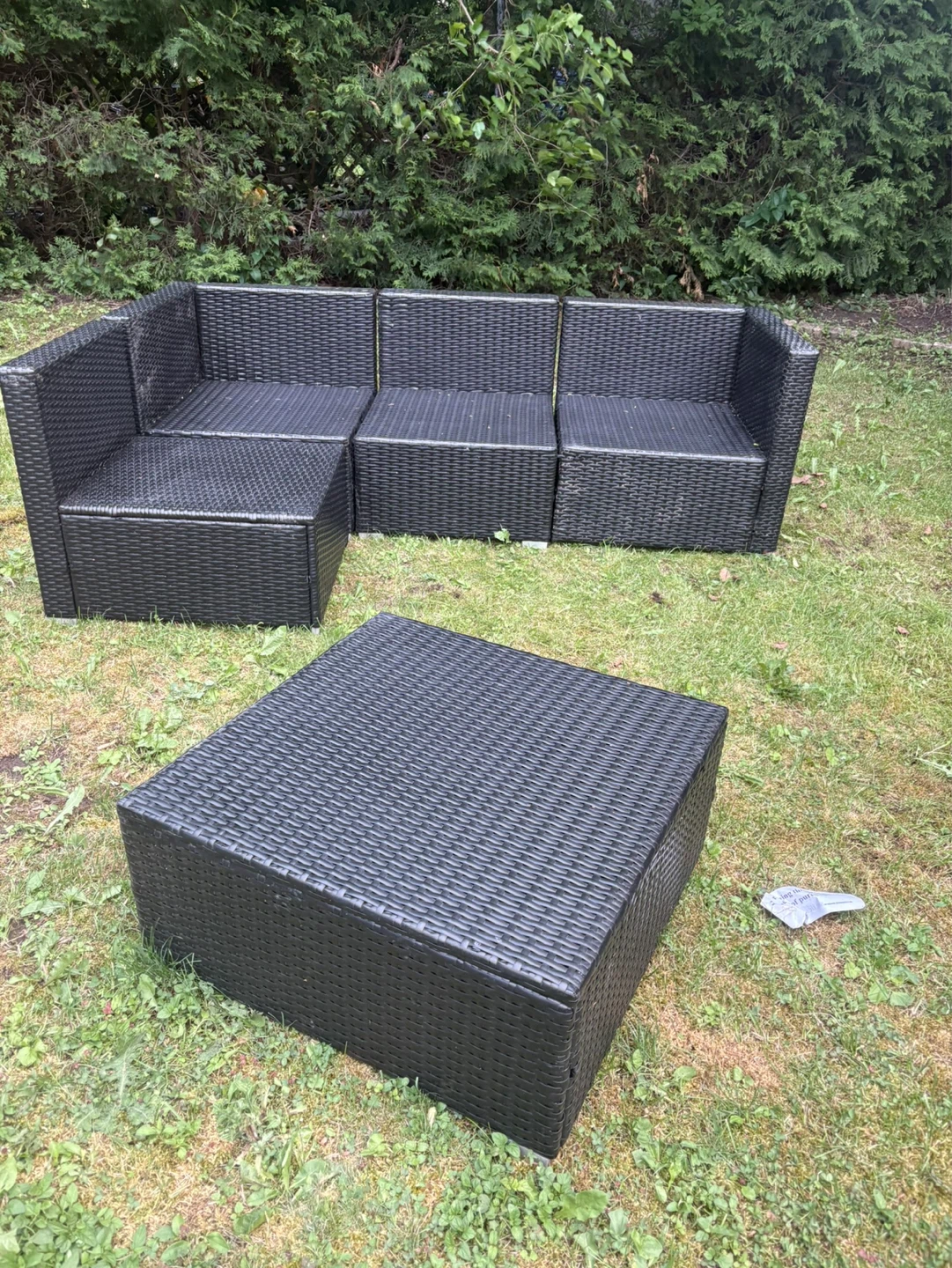 Brown Rattan Outdoor Sectional Sofa with Coffee Table - photo 2