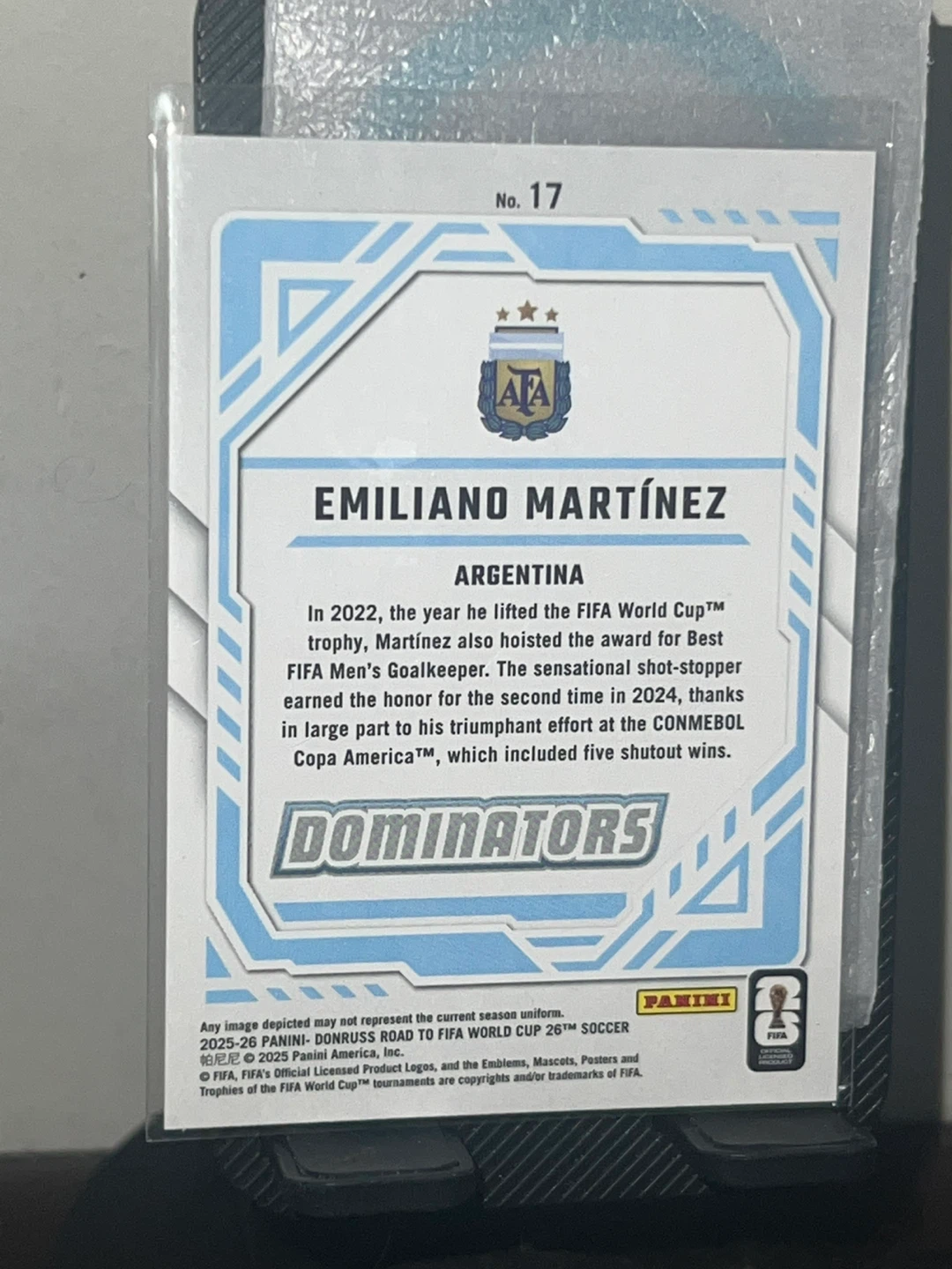 ⚽ Panini Donruss Emiliano Martinez Dominators Card - photo 2